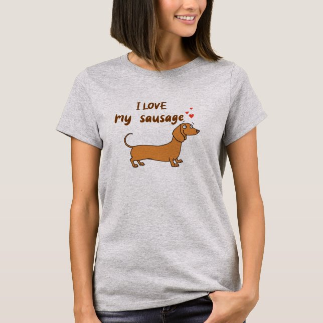 T-shirt j'adore ma saucisse (Devant)