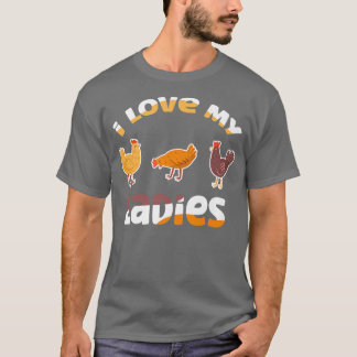 T-shirt J'adore mes dames Producteur de poulet