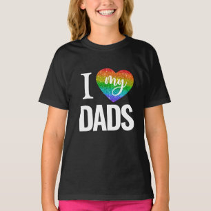 T-shirt J'adore mes papas   Rainbow Heart Pride Fête des p