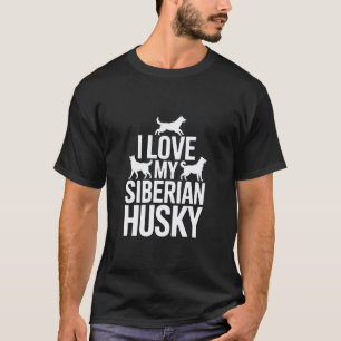 T-shirt J'adore mon amoureux de compagnie de husky sibérie
