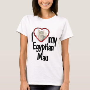 T-shirt J'adore mon chat égyptien Mau - Photo de chat au c
