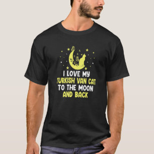 T-shirt J'adore mon chat Turkish Van jusqu'à la lune Chat