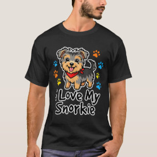 T-shirt J'adore mon chien mélange de Schnauzer mignon et d