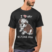 J'adore mon chien qui fond, chiot Bouledogue Angla