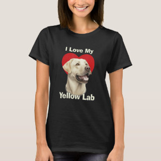 T-shirt J'adore mon chiot Labrador Retriever jaune