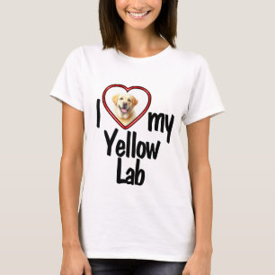 T-shirt J'adore mon Labrador Jaune - Photo de coeur mignon