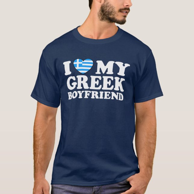 T-shirt J'adore mon petit ami grec (Devant)