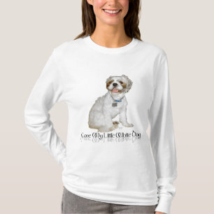 T-shirt J'adore mon petit chien blanc - Shih Tzu