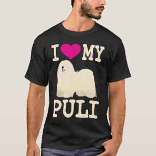 T-shirt J'adore mon Puli Chien à dreadlocks Puli hongrois