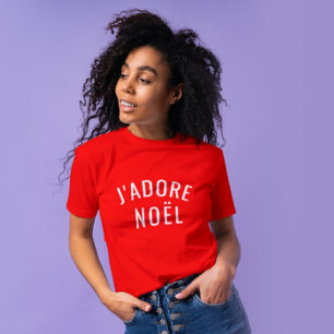 T-shirt J'ADORE NOËL aime Noël Noël Noël