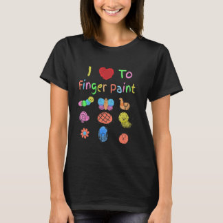 T-shirt J'adore peindre avec les doigts sur une chemise, c