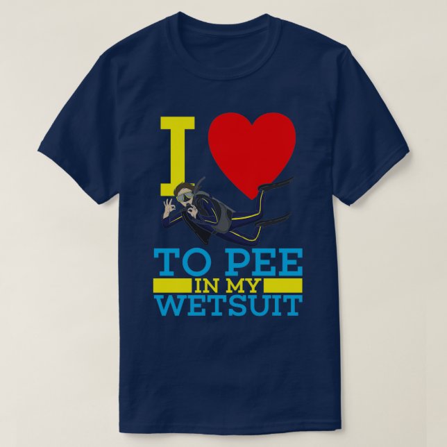 T-shirt J'adore pisser dans ma combinaison Ocean scuba plo (Design devant)