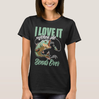 T-shirt J'adore quand elle se penche Pêche au crappie