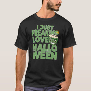 T-shirt J'adore tout simplement Halloween Tête de citrou