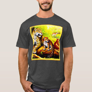 T-shirt Jaguar Maman et Cubs Se détendre dans la jungle. C