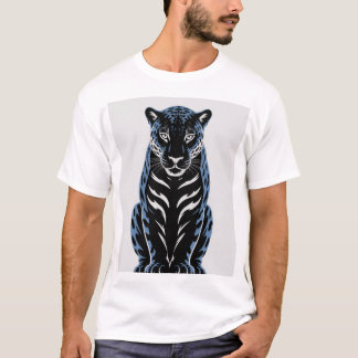 T-shirt Jaguar silencieux - Design d'élégance bleue