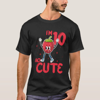 T-shirt J'Ai 10 Anniversaire Garçon Fille Été Fraise