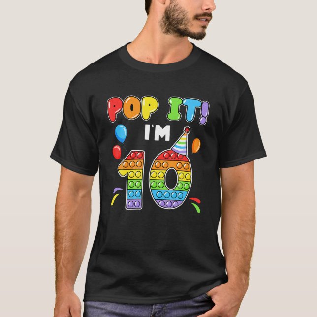 T-shirt J'ai 10 ans Pop It 10E Anniversaire Balloon Kids (Devant)