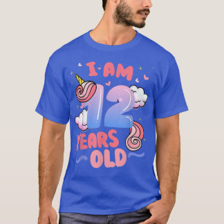 T-shirt J'Ai 12 Ans Unicorn Thème 12ème Anniversaire Par