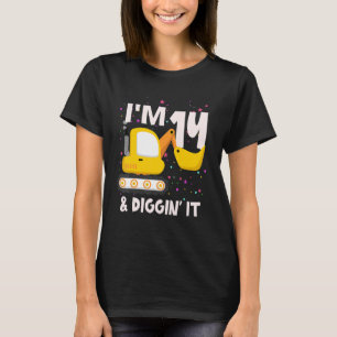 T-shirt J'ai 14 ans et creuser le excavateur de constructi