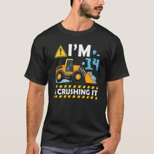 T-shirt J'ai 14 ans et creuser le excavateur de constructi