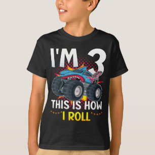 T-shirt J'ai 3 ans Voici comment je roule Monster Truck Bo
