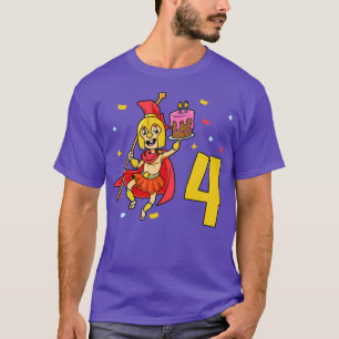 T-shirt J'ai 4 ans avec un anniversaire de enfant spartiat