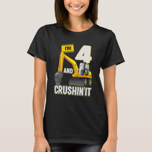 T-shirt J'ai 4 ans et creuser l'excavateur de construction
