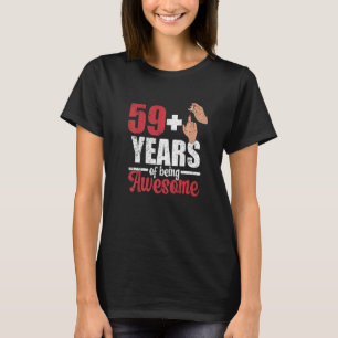 T-shirt J'ai 59 ans plus 1 majeur pour un 60e anniversaire