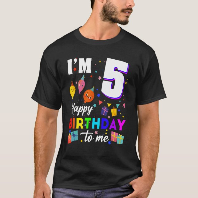 T-shirt J'ai 5 ans Joyeux anniversaire pour moi 5e anniver (Devant)