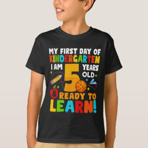 T-shirt J'ai 5 ans prêt à apprendre mon premier jour d'éco