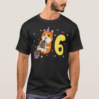 T-shirt J'ai 6 ans avec anniversaire de enfant hamster 6 a