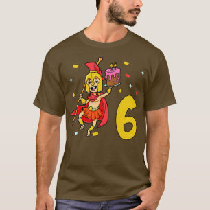 T-shirt J'ai 6 ans avec un anniversaire de enfant spartiat