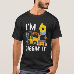 T-shirt J'ai 6 ans et creuser l'excavateur de construction