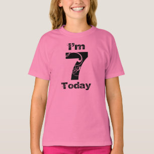 T-shirt J'ai 7 ans aujourd'hui Filles Anniversaire Chemise