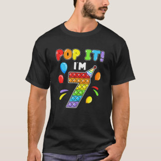 T-shirt J'ai 7 ans Pop It 7Th Birthday Balloon Kids