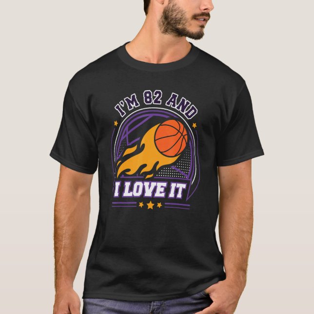T-shirt J'ai 82 ans et j'aime le basket-ball 82e anniversa (Devant)
