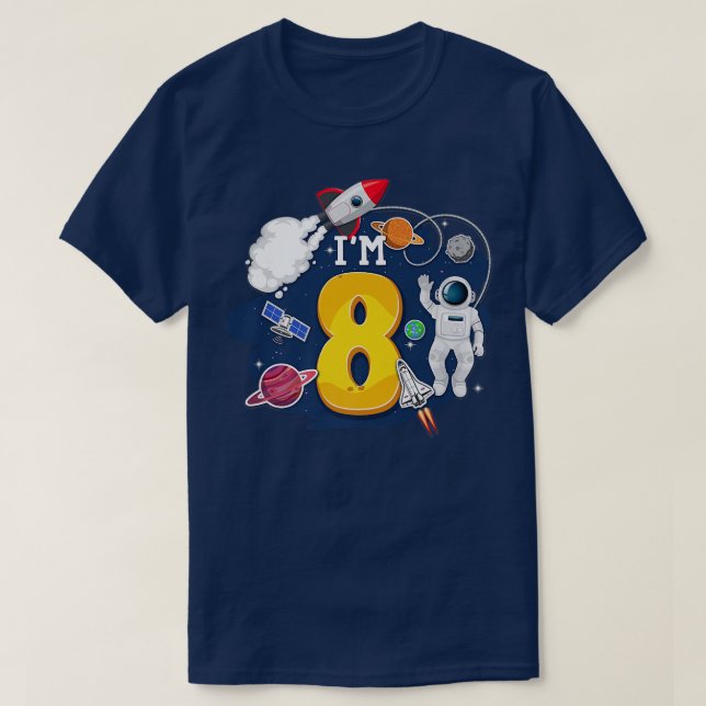 T-shirt J'ai 8 ans astronaute extra-atmosphérique 8e anniv (Design devant)