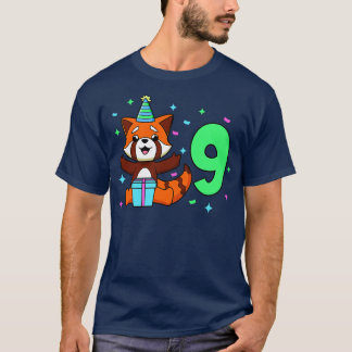 T-shirt J'ai 9 ans avec un anniversaire de enfant de panda