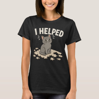 T-shirt J'ai aidé un chat drôle et un amateur de puzzles