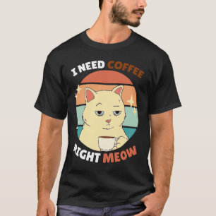 T-shirt J'ai besoin de café tout de suite pour chat