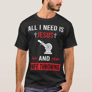 T-shirt J'Ai Besoin De Jésus Couteau Couteau Jetant Coutea