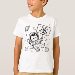 T-shirt J'ai Besoin de Plus d'Espace Chat Astronaute Drôle