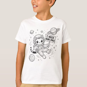 T-shirt J'ai Besoin De Plus D'espace Drôle Chat Astronaute