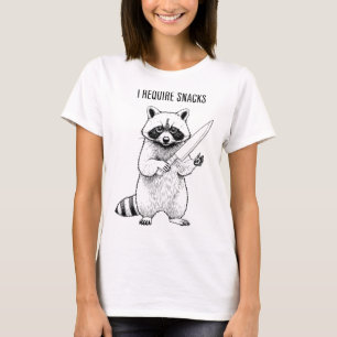 T-shirt J'Ai Besoin De Snacks Raccoon Drôle Halloween Retr