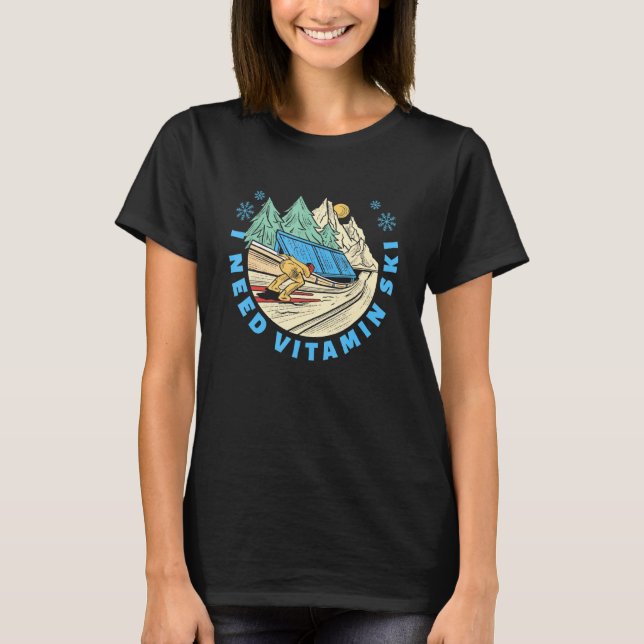 T-shirt J'Ai Besoin De Vitamine Skieurs (Devant)