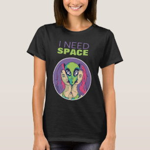 T-shirt J'Ai Besoin D'Espace Amusant Alien Introvert Dista
