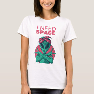 T-shirt J'Ai Besoin D'Espace Amusant Alien Introvert Dista