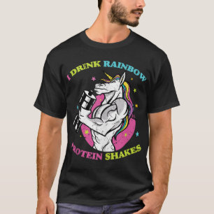 T-shirt J'Ai Bois Rainbow Protein Shakes - Gym Unicorn Bod