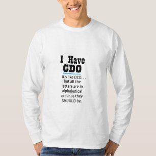 T-shirt J'ai CDO noir drôle Humour OCD